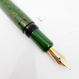 Danitrio Kara-Nuri Green (+Red/Black/Gold)  Urushi  Hand Painted Lacquer Over-Sized Fountain Pen  - Fine 18kt Gold Nib