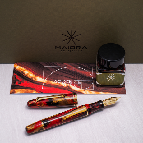 Maiora Ultra Ogiva Golden Rule Fountain Pen 14K Nib Collection