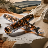 Minerva Terra di Siena Grey ruthenium Trim Fountain Pen Collection