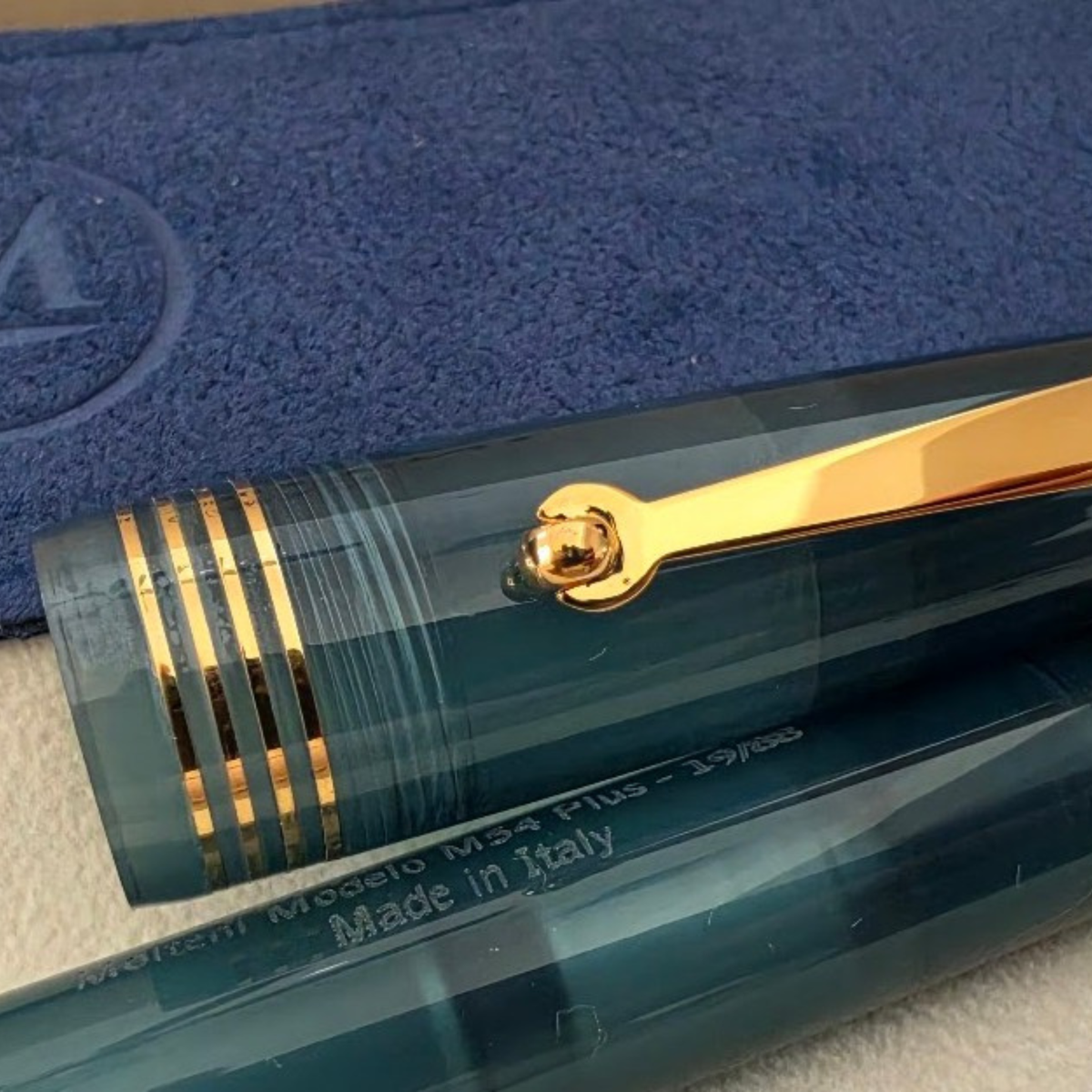 Molteni Modelo M54 Plus Demonstrator Deep Blue Gold Trim Fountain Pen Collection