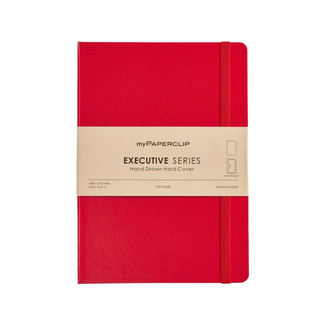 My Paperclip EXECUTIVE SERIES HARD COVER Back Pocket Red Plain Collection