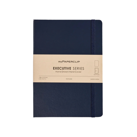 My Paperclip EXECUTIVE SERIES HARD COVER Back Pocket Blue Plain Collection