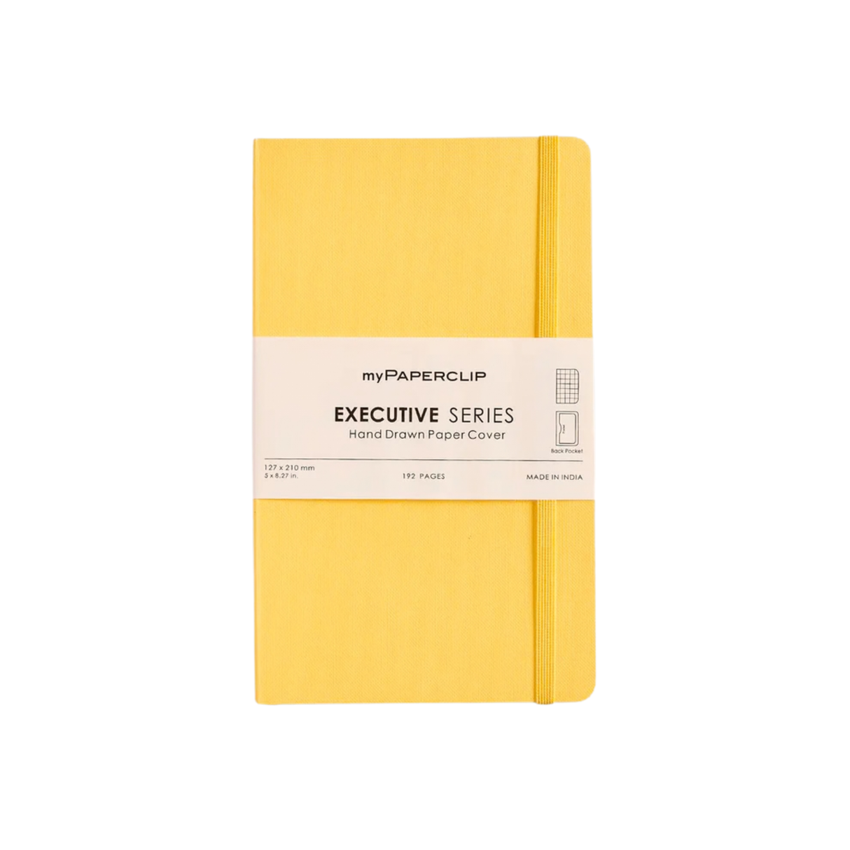 My Paperclip Executive Series Notebook (Soft Cover) - Medium (With Back Pocket) 127 x 210 mm Collection Checks Yellow