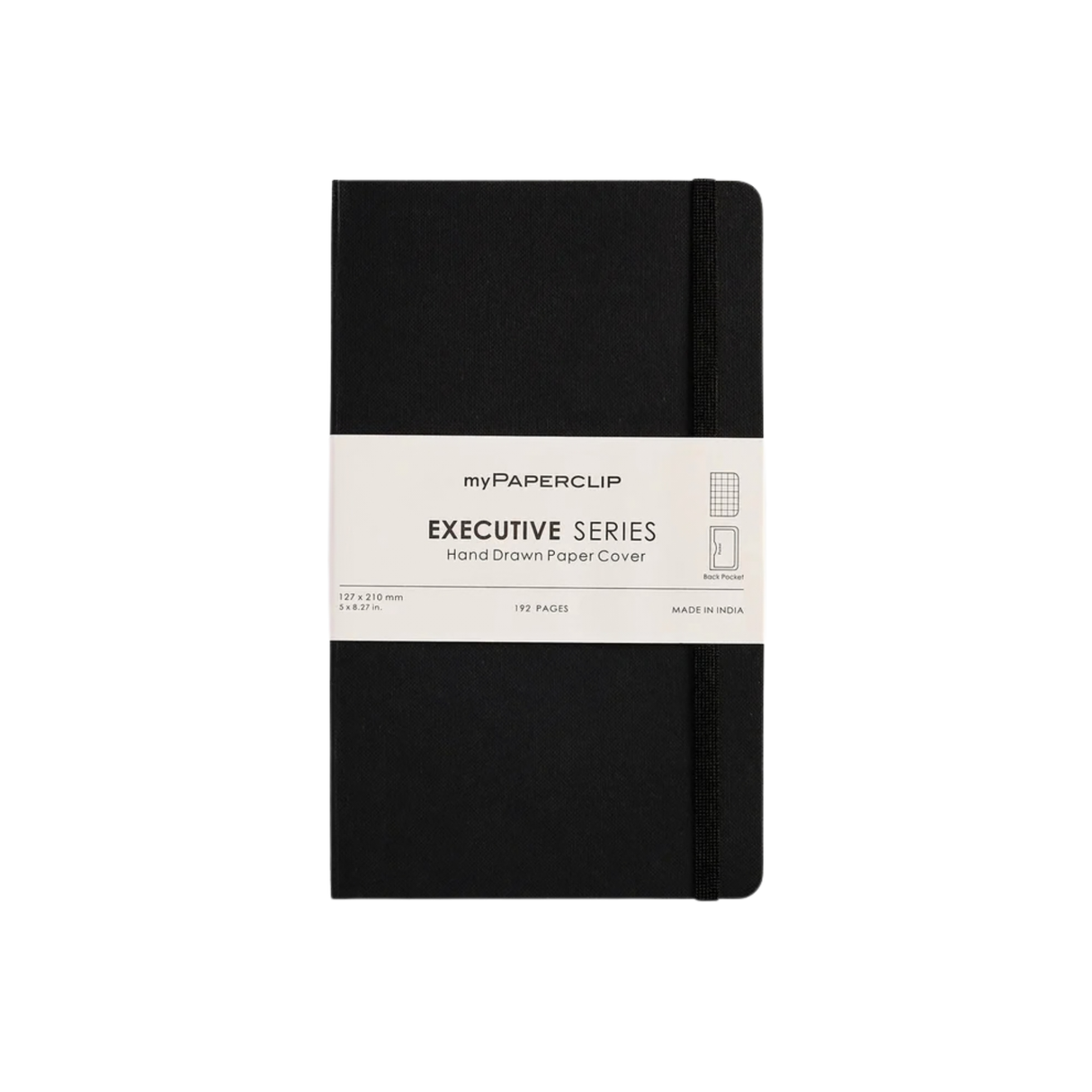My Paperclip Executive Series Notebook (Soft Cover) - Medium (With Back Pocket) 127 x 210 mm Collection Checks Black