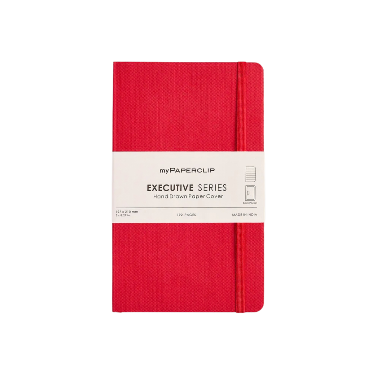 My Paperclip Executive Series Notebook (Soft Cover) - Medium (With Back Pocket) 127 x 210 mm Collection Ruled Red
