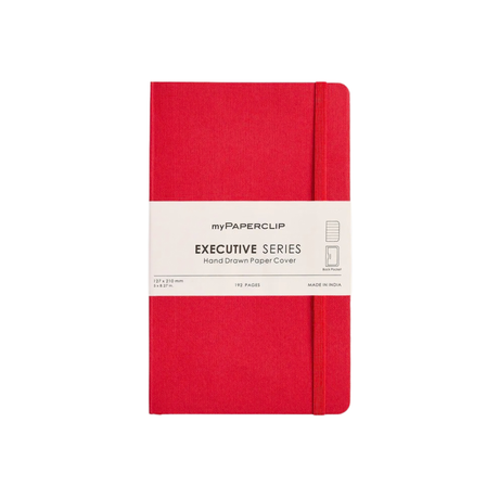 My Paperclip Executive Series Notebook (Soft Cover) - Medium (With Back Pocket) 127 x 210 mm Collection Ruled Red