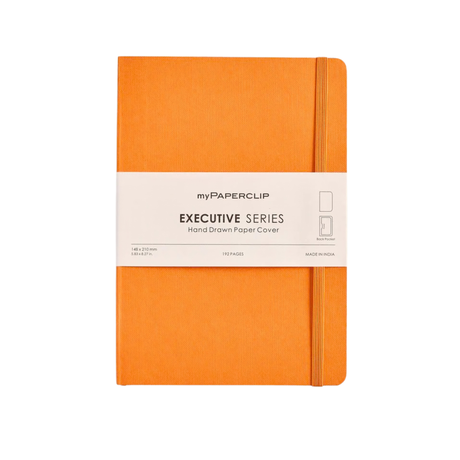 My Paperclip Executive Series Notebook (Soft Cover) - A5 (With Back Pocket) 148 x 210 mm Collection Plain Orange