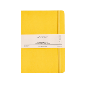 My Paperclip Executive Series Notebook (Soft Cover) - A5 (With Back Pocket) 148 x 210 mm Collection Checks Yellow