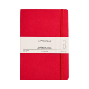 My Paperclip Executive Series Notebook (Soft Cover) - Large (With Back Pocket)  165 x 241 mm Collection  Plain Red