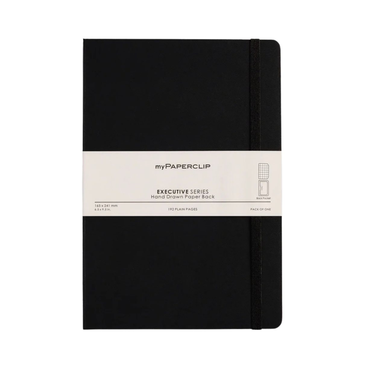 My Paperclip Executive Series Notebook (Soft Cover) - Large (With Back Pocket)  165 x 241 mm Collection Checks Black