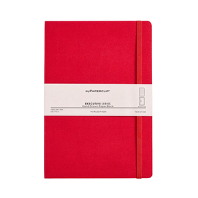My Paperclip Executive Series Notebook (Soft Cover) - Large (With Back Pocket)  165 x 241 mm Collection Ruled Red
