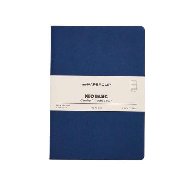 My Paperclip Neo Basic Center Thread Sewn Notebook 148 x 210 mm Ruled Collection SonicBlue