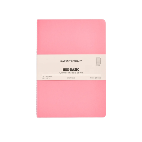 My Paperclip Neo Basic Center Thread Sewn Notebook 148 x 210 mm Ruled Collection Pink