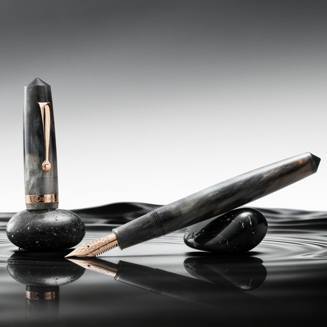 OMAS Studio Grigio Luminoso Rose Gold Trim Fountain Pen Collection