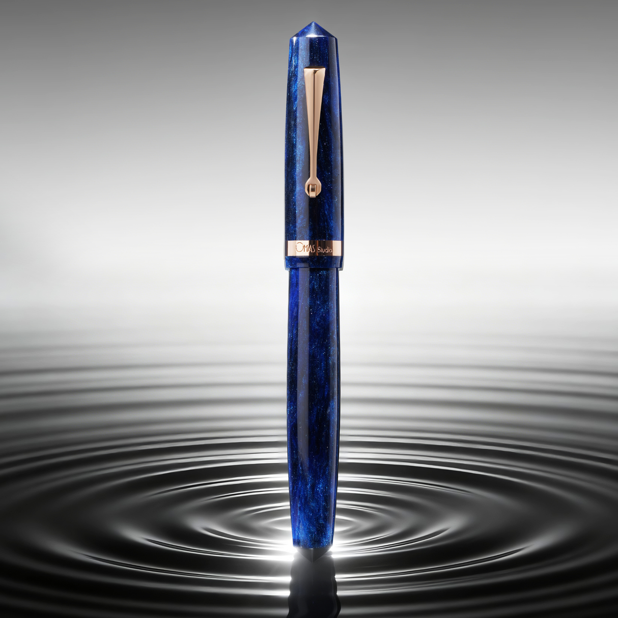 OMAS Studio Azzurro Diamante Rose Gold Trim Fountain Pen Collection