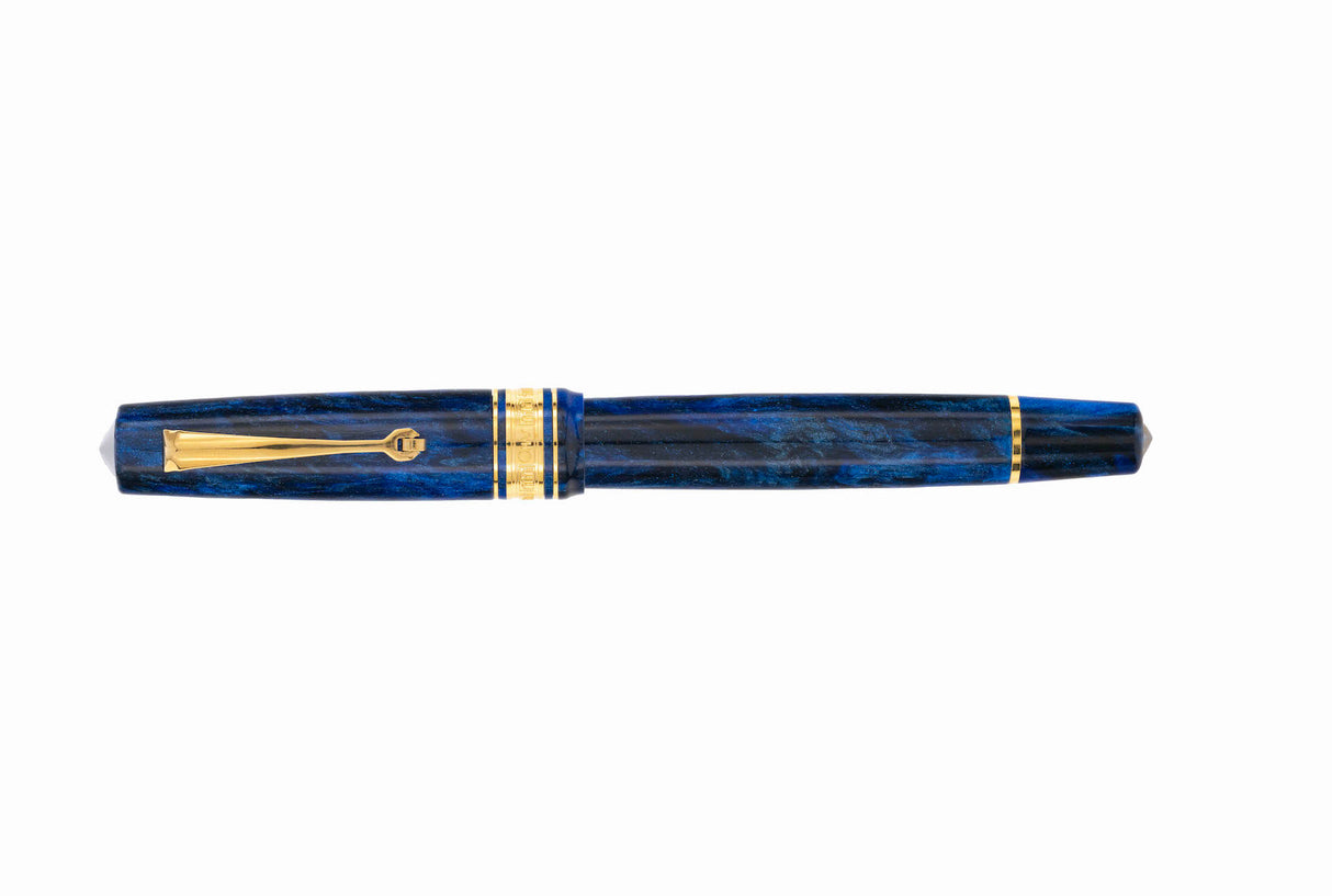 OMAS Bologna Fountain Pen Azzurro Diamante (Diamond Blue) Gold Trim