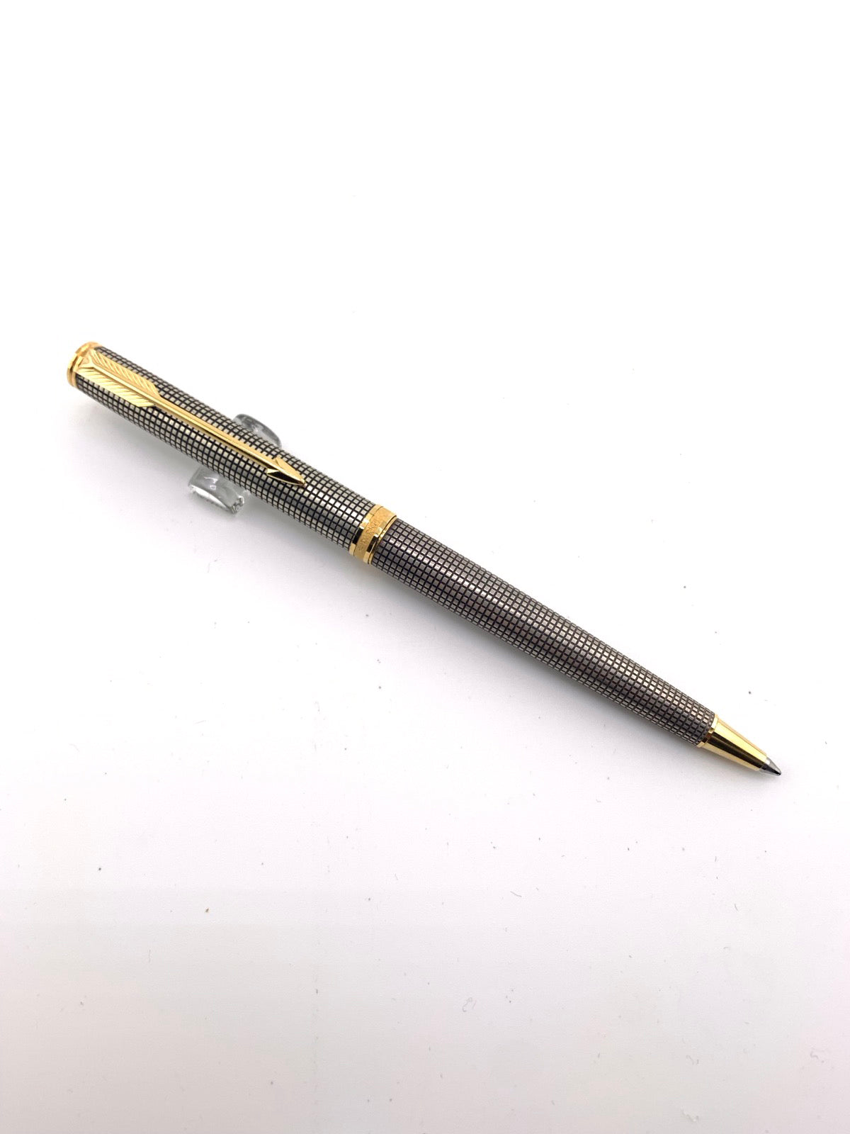 Parker Premier Sterling Silver Cisele Cross Hatch  Ballpoint  Pen - Circa 1980's