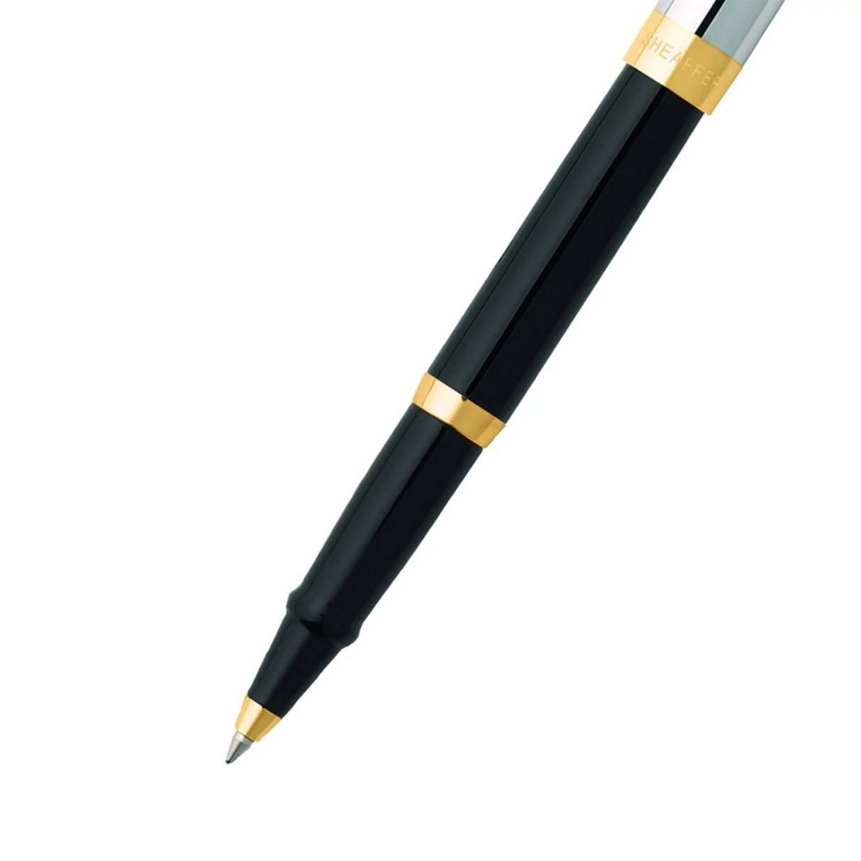 Sheaffer® SAGARIS Gloss Black Barrel and Chrome Cap w/ Gold Tone Trim Rollerball Pen