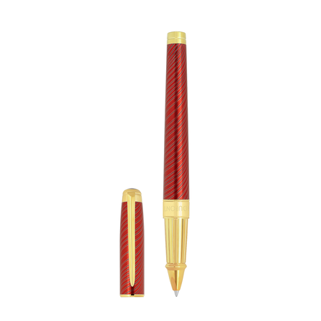 S.T. Dupont Mane Guilloche Line D Eternity Large Black & Palladium Rollerball Pen Collection