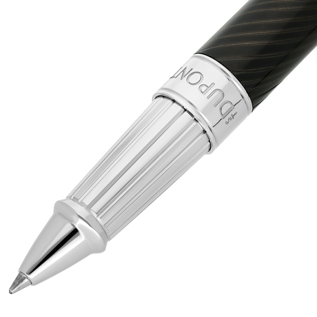 S.T. Dupont Mane Guilloche Line D Eternity Large Black & Palladium Rollerball Pen Collection