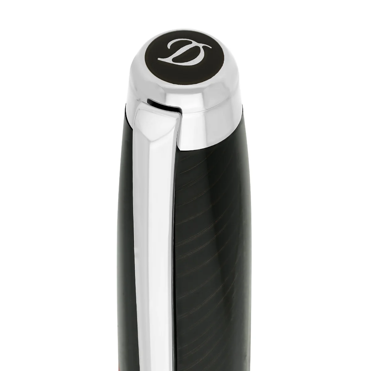 S.T. Dupont Mane Guilloche Line D Eternity Large Black & Palladium Fountain Pen Collection