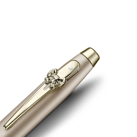 Sheaffer 100 Emily in Paris 9377 Champagne Gold Ballpoint Pen with Champagne Gold Trim and Hardbound Small Notebook - Gift Set