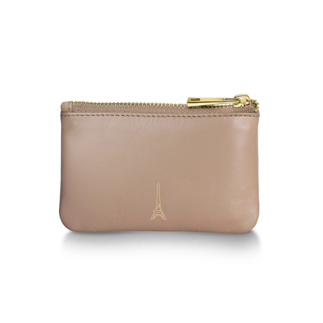 Sheaffer Emily in Paris Full-Grain Leather Zipped Key Fob Pouch - Taupe