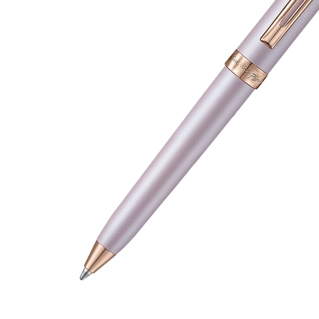 Sheaffe Emily in Paris Prelude Mini 9810 Pastel Pink Ballpoint Pen with Swarovski Crystal and Full-Grain Leather Credit Card Holder Gift Set