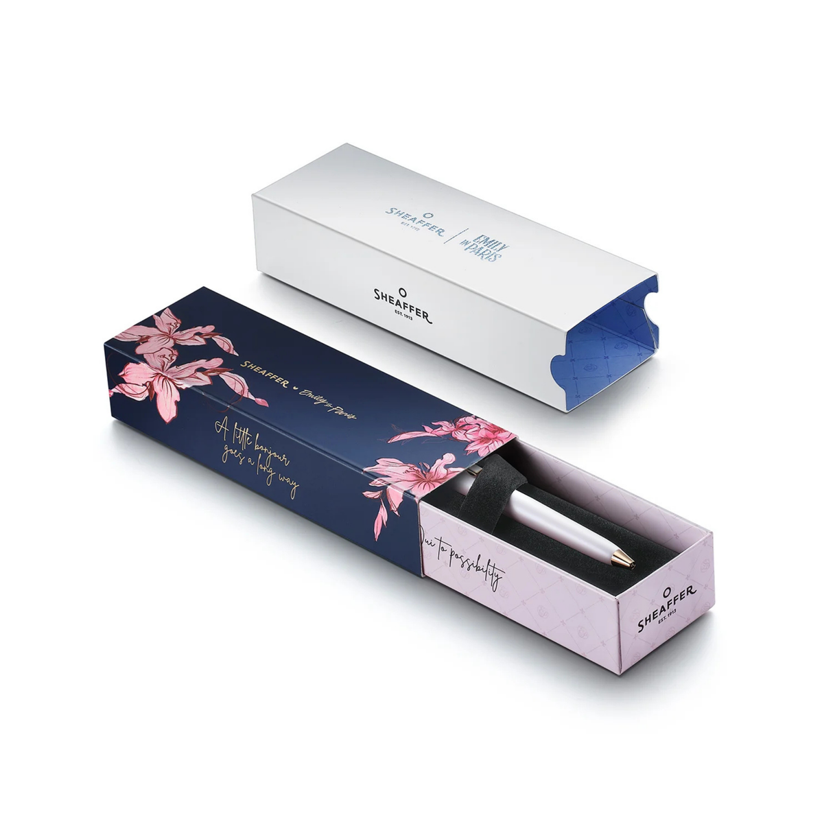 Sheaffer Emily in Paris Prelude Mini 9810 Pastel Pink and PVD Rose Gold Trims with Heart Emblem and Swarovski Crystal Ballpoint
