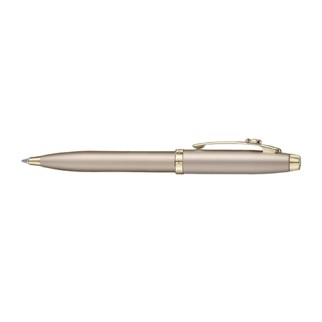 Sheaffer 100 Emily in Paris 9377 Champagne Gold Ballpoint Pen with Champgne Gold Trim and Full-Grain Credit Card Holder Gift Set