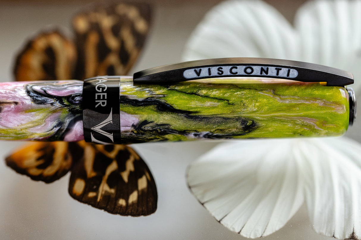 Visconti Voyager Mariposa Malachite with PVD Black Trims Limited Edition  - Fountain Pen