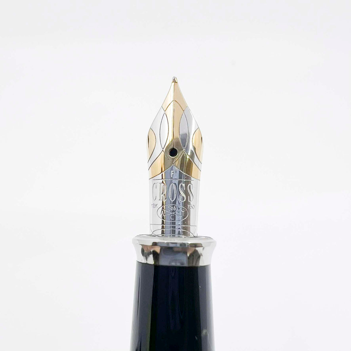 Cross Townsend Sterling Silver Fountain Pen - Made in USA - Fine 18kt Gold  Nib