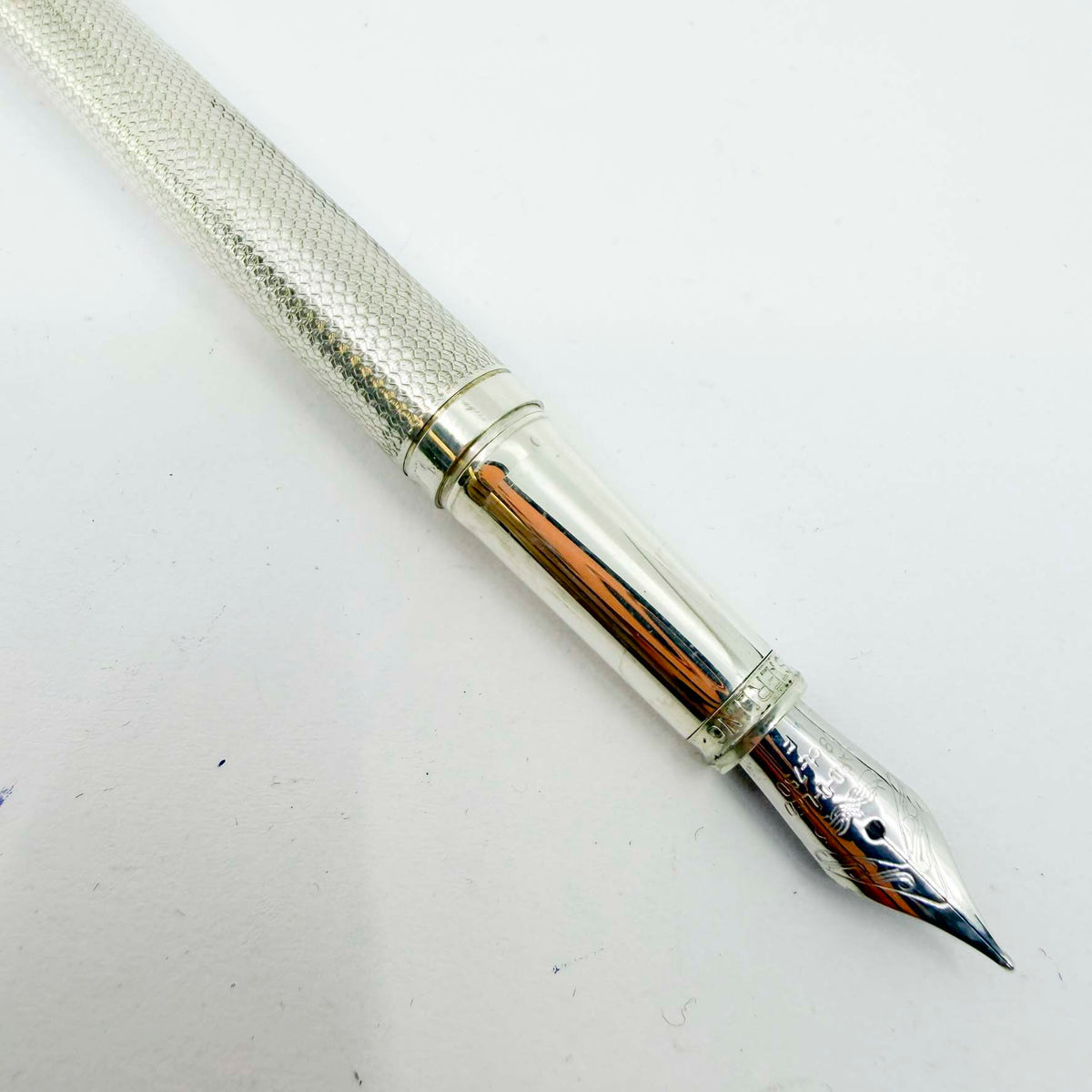 Yard-O-Led Viceroy Standard Barley  Sterling Silver .925 Fountain Pen - Fine 18kt Gold Nib