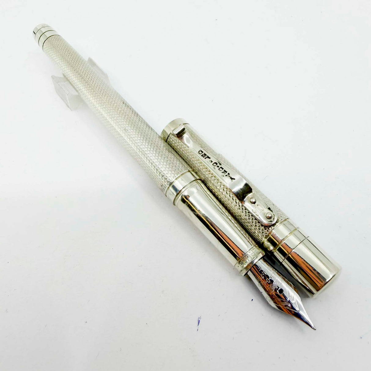 Yard-O-Led Viceroy Standard Barley  Sterling Silver .925 Fountain Pen - Fine 18kt Gold Nib