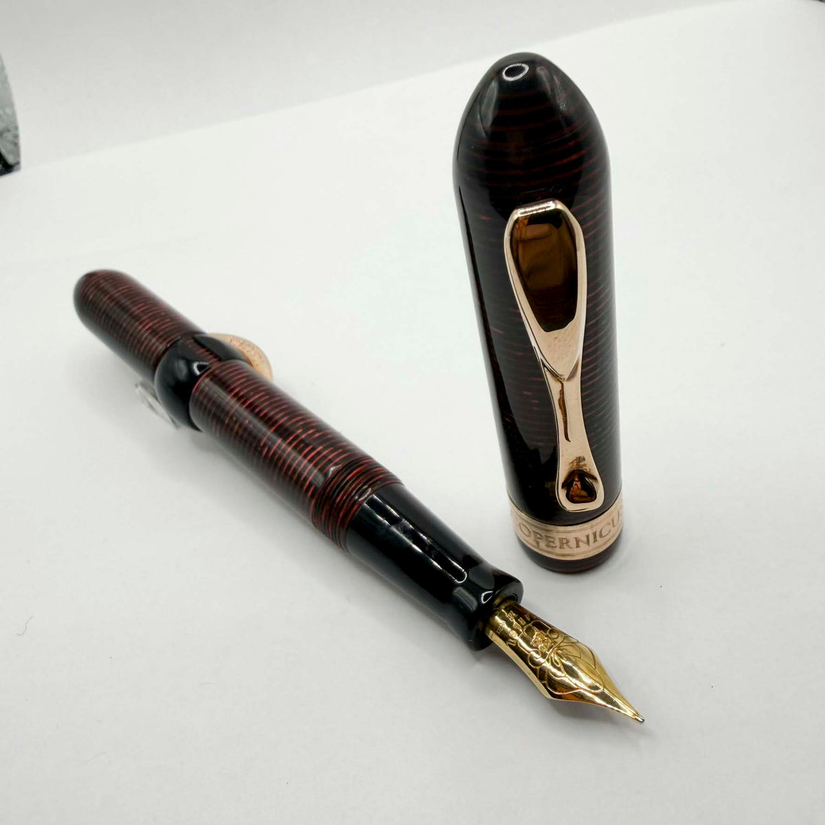 Visconti Copernicus Burgundy Celluloid Limited Edition Fountain Pen   - Medium 18kt Gold Nib