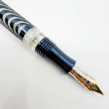 Visconti Ripple Silver Metallic Blue Limited Edition Fountain Pen - Medium 18kt Gold Nib