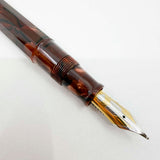 OMAS Paragon "Scarlet Red" (Marble Burgundy) Celluloid  Fountain Pen -  Medium 18kt Gold Nib (1992)