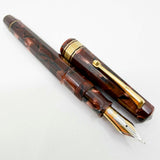 OMAS Paragon "Scarlet Red" (Marble Burgundy) Celluloid  Fountain Pen -  Medium 18kt Gold Nib (1992)
