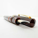 OMAS Paragon "Scarlet Red" (Marble Burgundy) Celluloid  Fountain Pen -  Medium 18kt Gold Nib (1992)