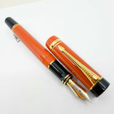 Parker "Big Red" (Orange) Duofold Centennial (Largest Size) Fountain Pen - Medium 18kt Gold Nib