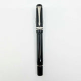 Parker Duofold International (Standard Size) Black/Platinum-Plated Trim Fountain Pen  - Medium 18kt Gold Nib