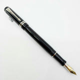 Parker Duofold International (Standard Size) Black/Platinum-Plated Trim Fountain Pen  - Medium 18kt Gold Nib