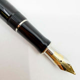 Parker Duofold International (Standard Size) Black/Platinum-Plated Trim Fountain Pen  - Medium 18kt Gold Nib