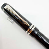 Parker Duofold International (Standard Size) Black/Platinum-Plated Trim Fountain Pen  - Medium 18kt Gold Nib