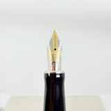 Parker Duofold International (Standard Size) Black/Platinum-Plated Trim Fountain Pen  - Medium 18kt Gold Nib