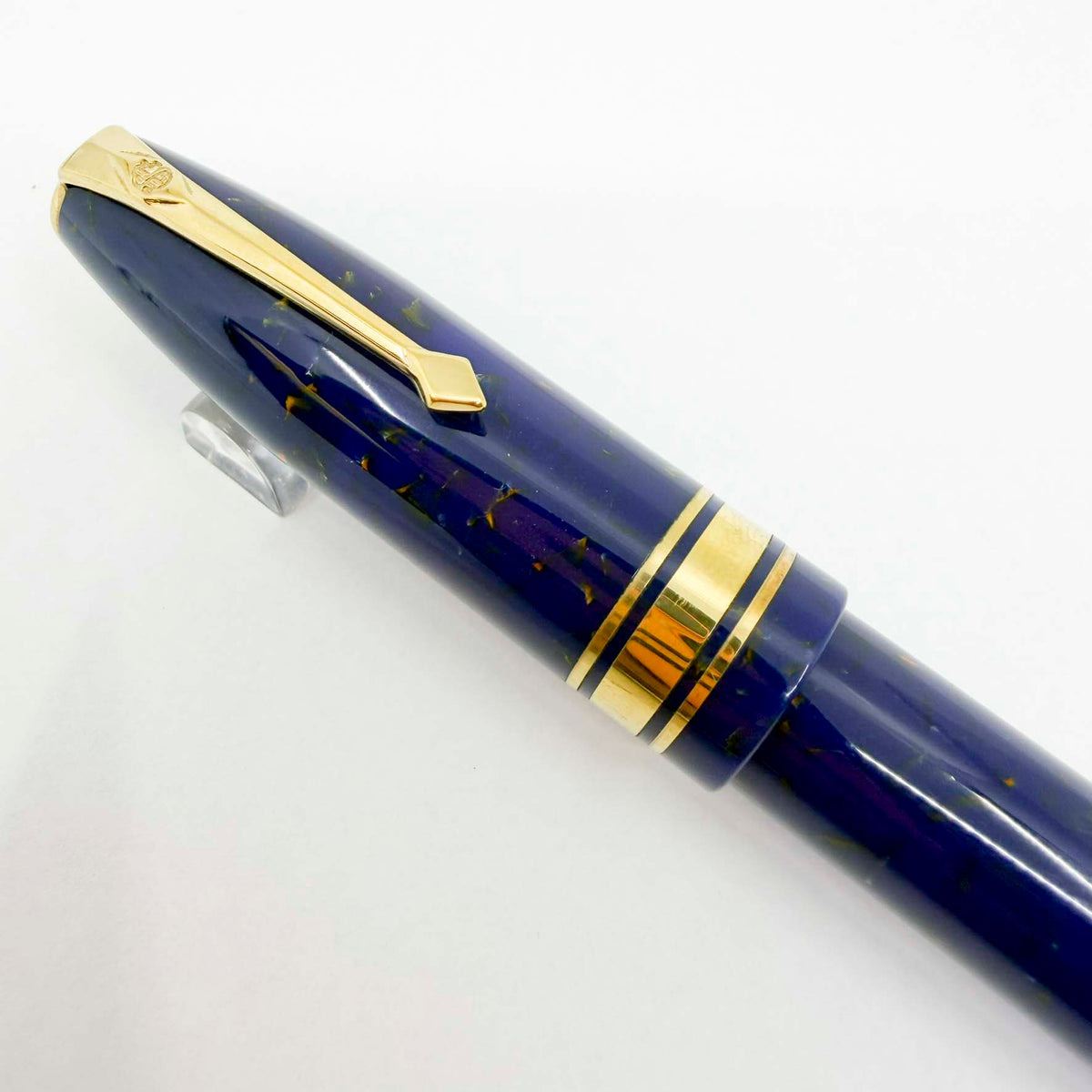 Conway Stewart 100 Dark Blue with Golden Amber Flecks  Fountain Pen - Italic Fine 18kt Gold Nib