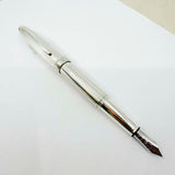 Krone Sterling Silver Large Fountain Pen - Alternating Smooth & Barleycorn Panels - Fine 18kt Gold Nib