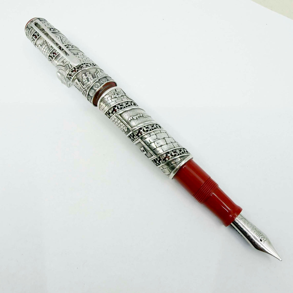 OMAS Jerusalem 3000 Limited Edition Sterling Silver Fountain Pen (1996) - Broad 18kt Gold Nib