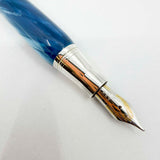 Montegrappa Miya Lustrous Turquoise Celluloid Fountain Pen - Medium 18kt Gold Nib