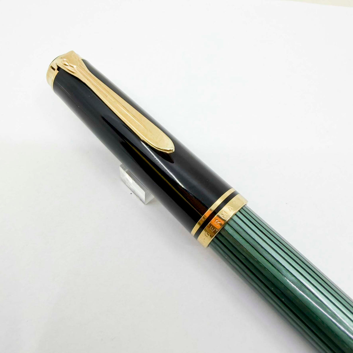 Pelikan Early R800 Green Striped Barrel Rollerball Pen - Made In West Germany